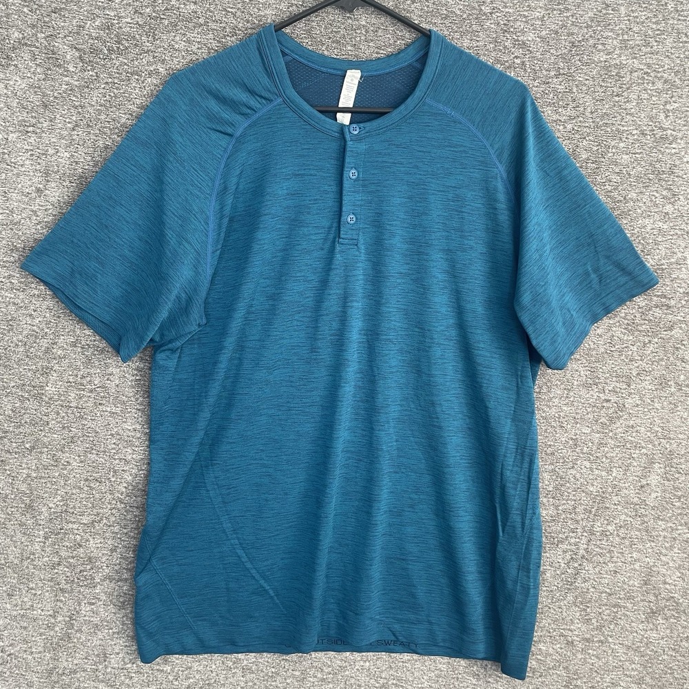 lululemon athletica Blue Henley Shirt